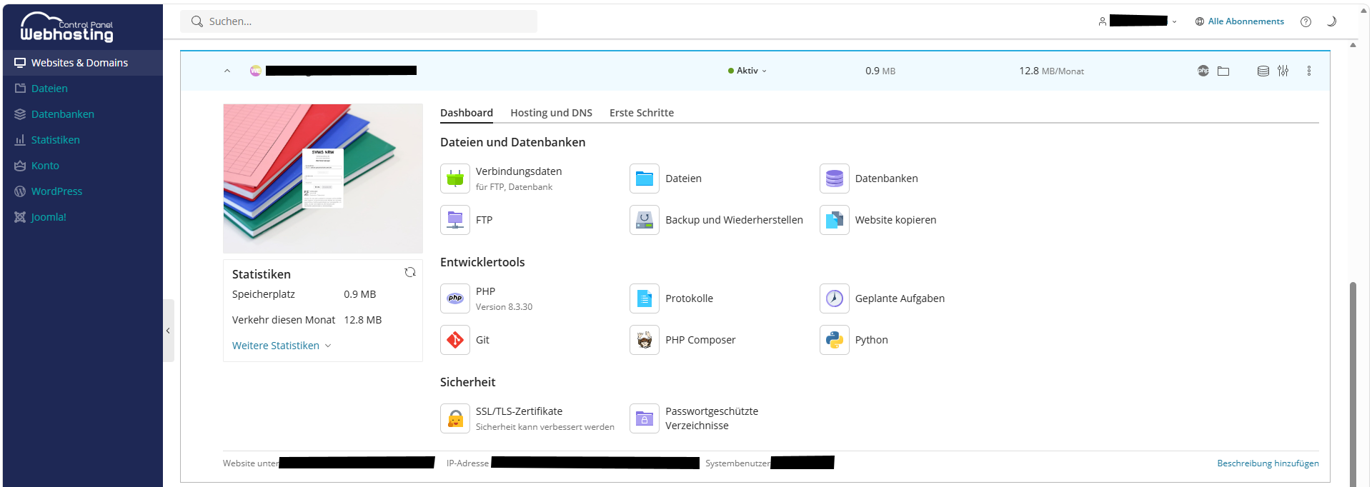 NetcupEinrichtung