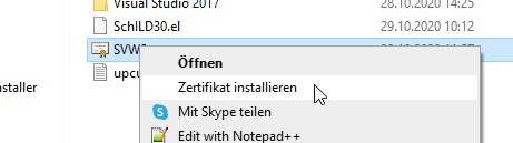 Https-Zertifikat in MS Windows installieren