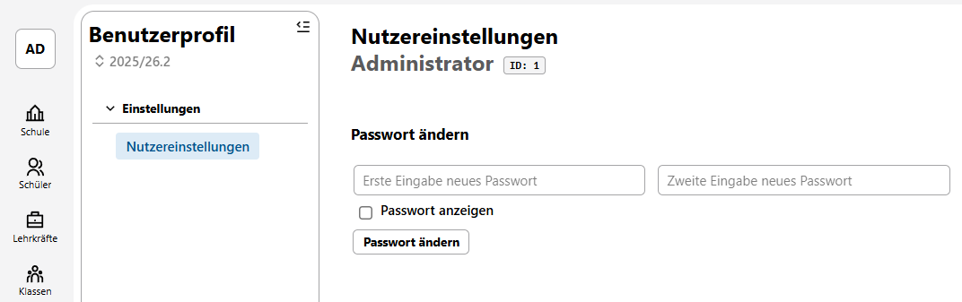 Admin-Passwort ändern