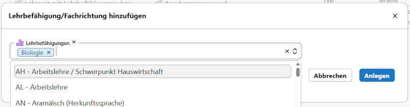 Fügen Sie Lehrbefähigungen hinzu