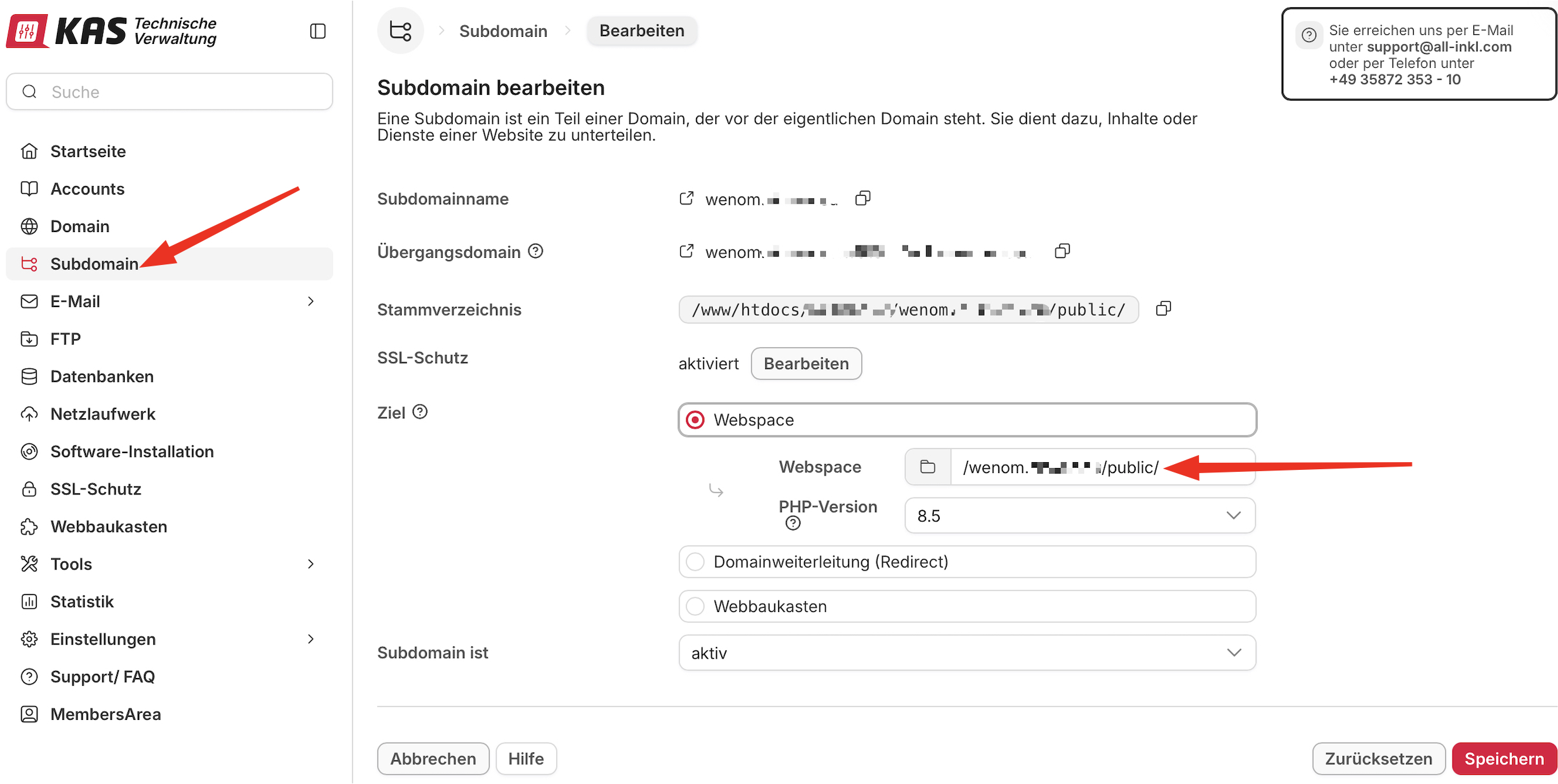 Bereich Domain