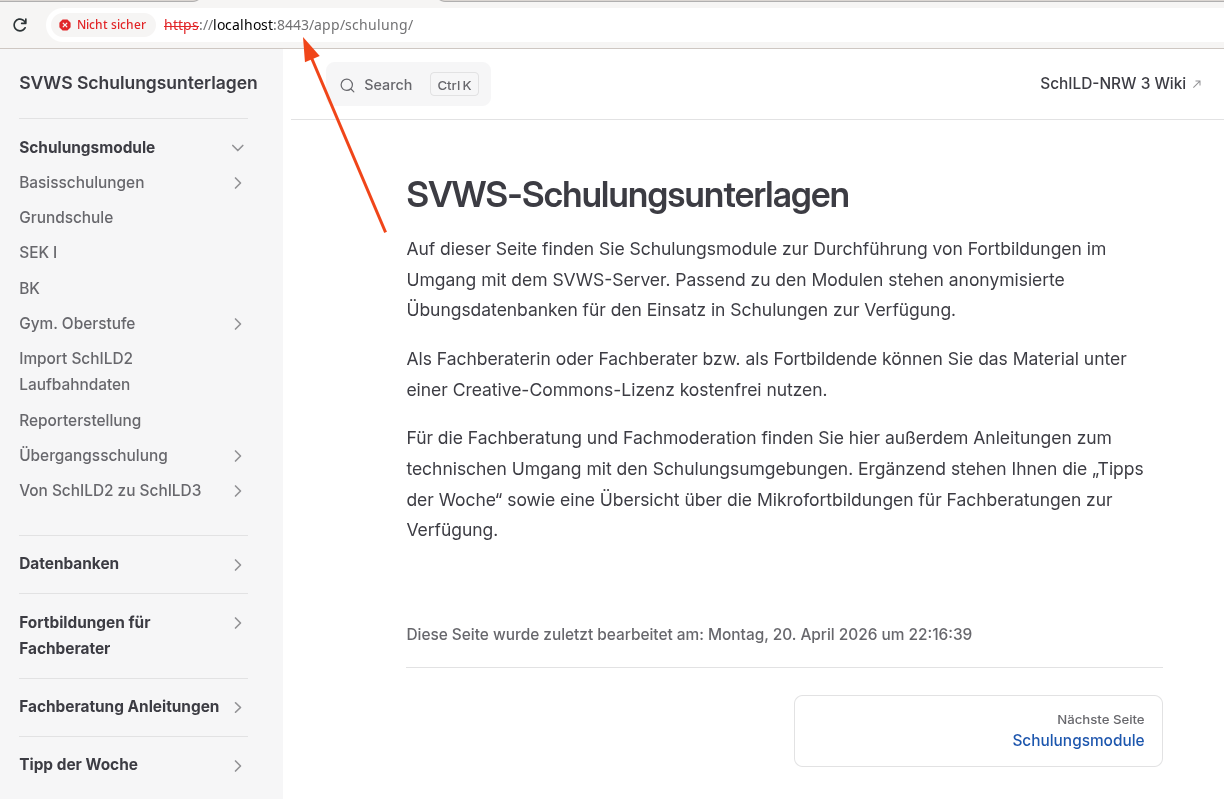 lokale Schulungsunterlagen