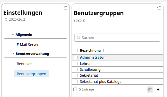 Benutzergruppen darstellen