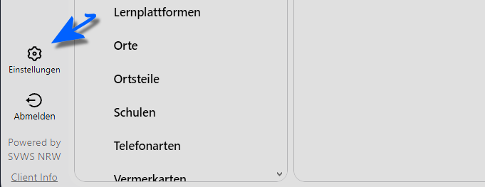 Ist die Seitenleiste mit den Apps links, finden Sie die Einstellungen unten links. Einstellungssymbol unten links
