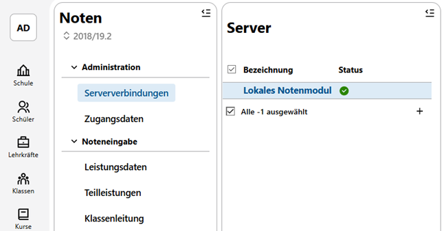 Übersicht App Noten