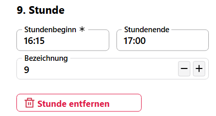 Bearbeiten und Löschen Sie Stunden